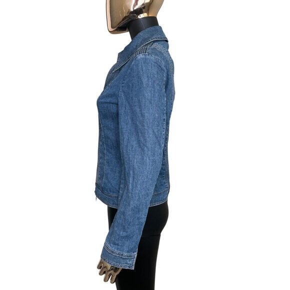 Vintage ESCADA Denim Zip Jacket with Fine Stitch Detailing Size Small - Picture 7 of 16